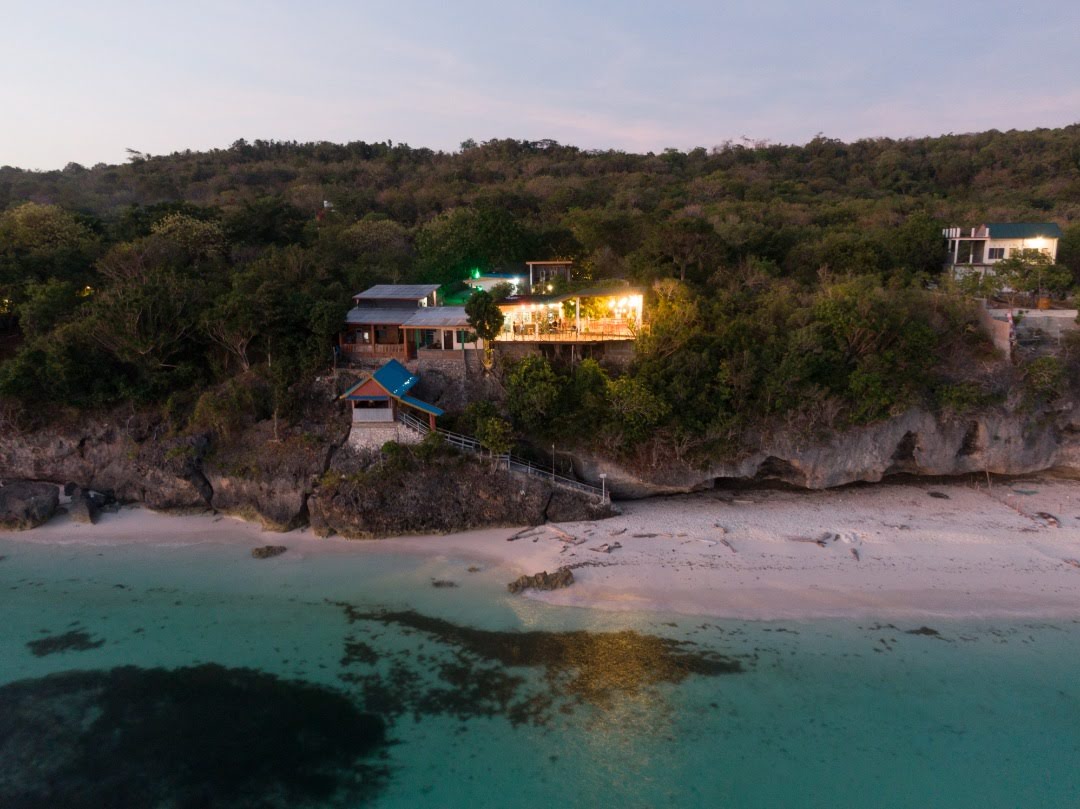 Resort evening view with warm lighting